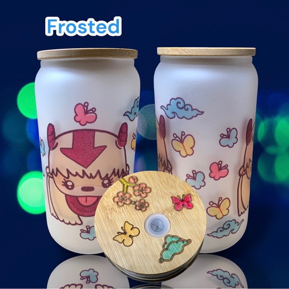 Cute 16oz Appa, flying bison, icons glass beer can either frosted or Clear. - Picture 6 of 11